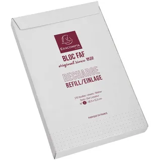 Exacompta 12523E Nachfülleinlagen für Schreibblock FAF No.3 gepunktet 170 Blatt , 18,5 x 11,5 cm, mikroperforiert, ideal für Ihre Notizen, Retro-Design mit zeitloser Eleganz