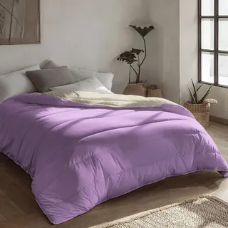 Zelesta Royalbed Bettdecke 200x200 4 Jahreszeiten - Bettwäsche winterdecke und Sommer-Bettdecke warm Duvet - Waschbare bettdecke ohne Bezug - Anti-Allergene Steppdecke(Lila & Sand Beach)