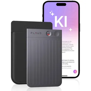 PLAUD Note KI Digitales Diktiergerät mit Hülle - 64 GB Aufnahmegerät mit KI-Technologie zum Transkribieren und Zusammenfassen, One-Touch-Aufnahme, Rauschunterdrückung, Unterstützt 112 Sprachen