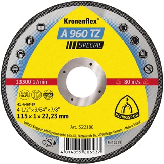 KLINGSPOR A 960 TZ Trennscheiben, 115 x 1 x 22,23 mm gerade