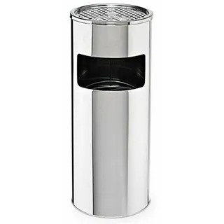 Svita Standaschenbecher Eimer Aschenbecher Mülleimer Ascher 60x25cm Silber