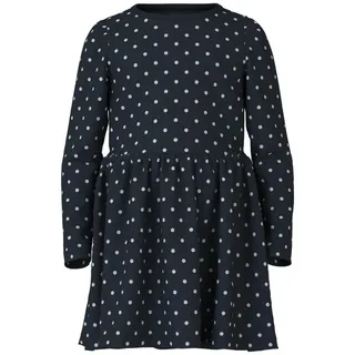 NAME IT Mädchen Nmfvivia Dress Noos Kleid, Dark Sapphire/AOP:dots AOP In Bright White, 122-128 EU - 122-128