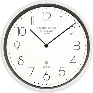 Miraval Design Funkwanduhr 30 cm lautlos Japanisches Quarzuhwerk Mineral Glas kein Ticken Funkuhr