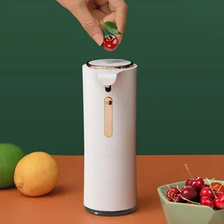 Automatischer Seifenspender, 300ML Wiederaufladbarer Non-Touch Schaumseifenspender, Elektrischer Seifenspender mit Infrarot-Bewegungssensor-Weiß