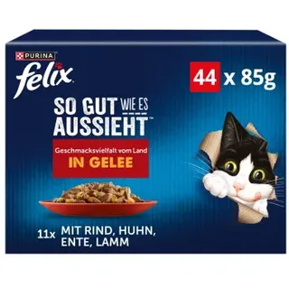 FELIX So gut wie es aussieht Geschmacksvielfalt vom Land in Gelee MIx 44 x 85 g