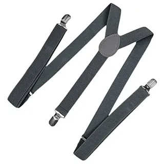 Herklotzn Unisex Klipp Am Hosenträger Elastische Y-Form Rücken Formelle, Verstellbare Hosenträger, Dunkel - Einheitsgrrre