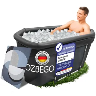 Eiswanne XL – Tauchbecken Eisbad Set mit Deckel, Tasche, Luftringabdeckung & Badewanne für Erwachsene – Ice Bath mit umfangreichem Zubehör, Eisbaden Tonne, Outdoor Eistonne, Mobile Badewanne