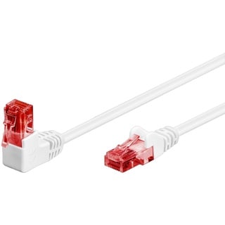 goobay CAT 6 Patchkabel 1x 90° gewinkelt, U/UTP, weiß 0,5 m Cat.6 (UTP)