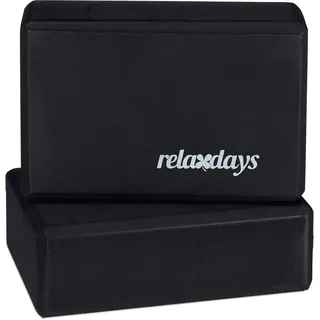 Relaxdays Yogablock 2er Set Schwarz