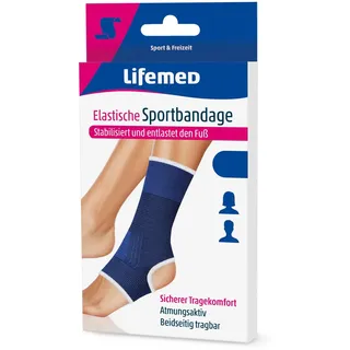 Lifemed Elastische Sportbandage Fußgelenkschutz blau Gr. L