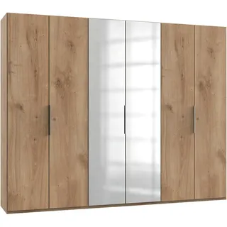 Level 300 x 236 x 58 cm Plankeneiche Nachbildung mit Spiegeltüren