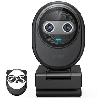 EMEET 4K Webcam Piko, Weltweit Erste KI-gestützte 4K-Webcam mit Dual-Kamera und KI-Autofokus, 3 Mikrofon-Arrays und 3 Soundmodi, USB-Webcam, Ideal für Zoom/Skype