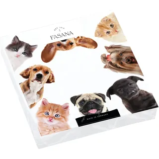 20 Servietten Hunde und Katzen im Kreis | Tiere | Haustiere | lustig | Tischdeko | Decoupage | Serviettentechnik 33x33cm
