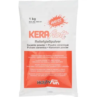 HobbyFun Keraflott Giessmasse weiss gipsbasiertes Gießpulver 1000g - Weiß