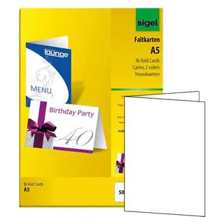 Sigel DP910, weiß, DIN A4 (210x297 mm), 185 g/m2, 50 Karten