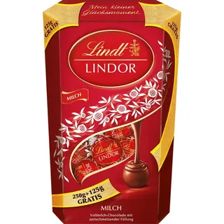 Lindt LINDOR Schokolade Cornet Milch 375g Kugeln Schokolade Geschenk Vollmilch Pralinen