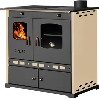 Prometey EEK A+ Küchenofen Holzherd Perfect ECO LUX creme, rechte Version - 7,38 kW Dauerbrandherd