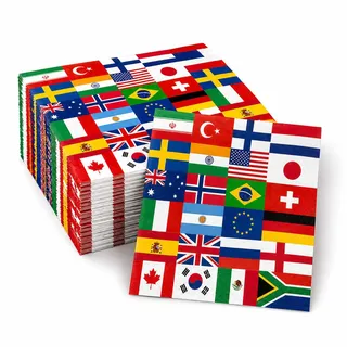 20 Servietten * FLAGGEN WELT * für Fußball WM 2026, Party und Geburtstag | Länder Erde Fahnen Mottoparty Napkins Papierservietten
