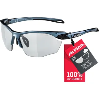 Alpina Twist Five HR V - Selbsttönende, Bruchfeste & Beschlagfreie Sport- & Fahrradbrille Mit 100% UV-Schutz Für Erwachsene, tin-black, gloss