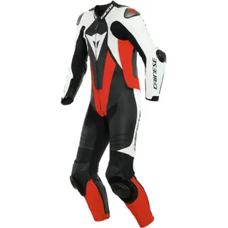 Dainese Laguna Seca 5, Lederkombi 1tlg. perforiert - Schwarz/Weiß/Neon-Rot - 52