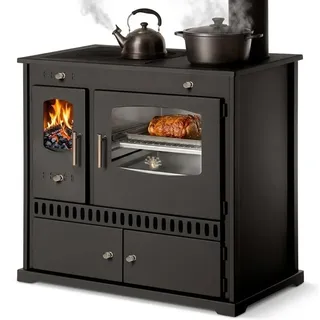 Prometey Küchenofen Holzherd P ECO INOX Edelstahlbackfach, rechte Version