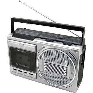 Soundmaster Kassettenradio FM, MW Kassette, USB, UKW, MW, KW, Bluetooth®, AUX Schwarz, Silber
