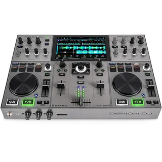 Denon DJ PRIME GO+ Tragbarer DJ-Controller und Mixer mit Stem-Trennung, 2 Decks, WLAN-Streaming, Bluetooth, Lichtsteuerung, 7" Display und Batterie