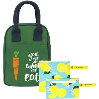 Eco Right Isolierte Lunchtasche für Damen, Lunchtasche für Männer, Lunchbox für Kinder, Schule, Lunchtaschen, aus Segeltuch, wiederverwendbar, Hangry Polar Bear & Frosty Koalas, Talla única, Lunch Bag