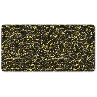 MuchoWow Mauspad Spritzer - Aquarell - Gelb - Schwarz (1-St), Mousepad mit Rutschfester Unterseite, Mausunterlage, Gaming, 60x30 cm 60 cm x 30 cm