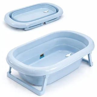 Faltbare Babybadewanne - Klappbare Baby Wanne mit integriertem Thermometer und Abfluss 20 St