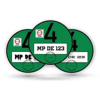 Offizielle Grüne Umweltplakette - Amtlich, Bundesweit Gültig - 100% Legal - Premium Plakette - Made in Germany - 16 Schriftarten - Lichtecht & UV-Beständig - Feinstaubplakette Grün - Euro 4 5 6