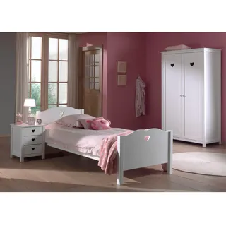 Vipack Set Amori bestehend aus: Einzelbett, Nachtkonsole und Kleiderschrank 2-trg.