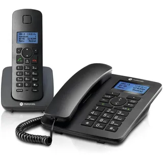 Motorola DECT + Corded Phone Schwarz