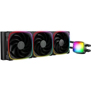 Geometric Future Eskimo Pro - 420mm AIO CPU Liquid Water Cooler- RGB PWM Squama 2503B 140mm Fan x 3- Fit Intel® LGA 1700, AMD®AM5 - Black- (GEO-EP-42B)
