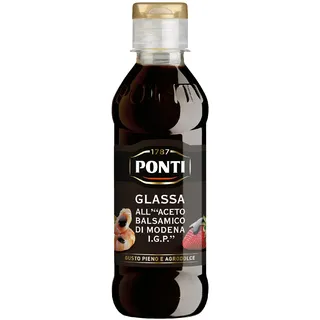 Ponti Creme Aceto Balsamico di Modena g.g.A. 1 x 250 ml – typisch italienische, feine Crema di Balsamico – mit süßsaurer Geschmacksnote
