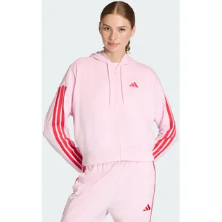 adidas Essentials 3-STREIFEN FRENCH Terry Kapuzenjacke - clear pink, pure ruby, - M