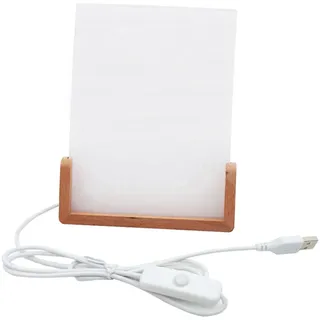 CARISSETT Eleganter Acryl-Bilderrahmen mit LED-beleuchtetem Holzsockel, Sublimations-Bilderrahmen für Hochzeitsfotos und Kunstausstellung