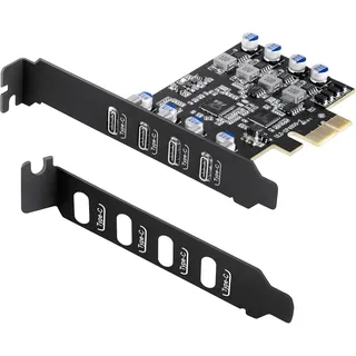 USB C PCIe Karte 4-Port, USB 3.0 Karte 5 Gbit/s mit Low Profile-Halterung für Desktop-PC