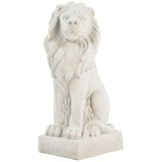 Aubaho Dekoobjekt XXL Löwe Skulptur Figur Statue Garten Haus Antik-Stil Gartendeko 75cm grau