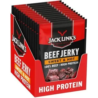 Jack Link's Jack Links Beef Jerky, 12 x 25 g Beutel, Sweet & Hot