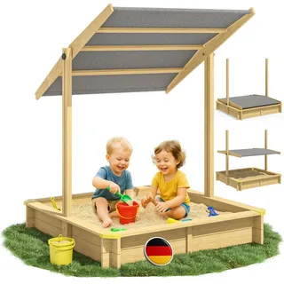 SPIELWERK Sandkasten Samu mit Dach braun