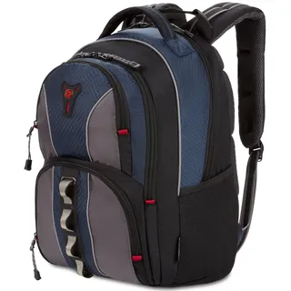 WENGER Cobalt Laptop-Rucksack mit Tabletfach, Notebook bis 16 Zoll, 23 l, Damen Herren, Büro Business-Reisen Uni, Schwarz/Blau, 600629