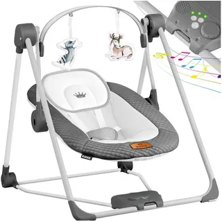 Kidiz KIDIZ® Babywippe Babyschaukel mit 5 Geschwindigkeitseinstellungen zusammenklappbarer Baby Wippe Schaukel Babyhochstuhl mit Spielbogen Spielzeugen 5 beruhigende Naturgeräusche neugeborene