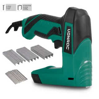 VONROC Elektro Tacker & Nagelpistole - 2in1 Tacker für Holz, Elektrischer Nagler - Inkl. 900 Tackerklammern, 300 Nägel, 30 Schuss pro Minute