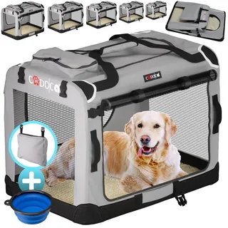 Cadoca® Hundebox faltbar M 60x42x44cm Grau