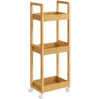 Songmics Badezimmerregal mit 3 Ebenen, schmal, platzsparend,