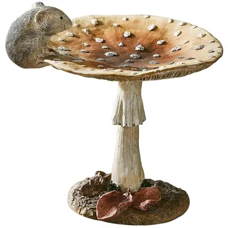 Loberon Deko-Pilz Isolise, braun | Handbemalt, Detailgetreue Gestaltung, mit Possierlicher Deko-Maus, Herbstliche Stimmung, Dekoration, Dekoobjekt, Polyresin