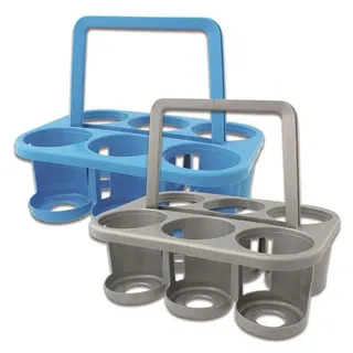 Flaschenträger, 28 x 32,5 x 23,5 cm blau oder silber Polyethylen
