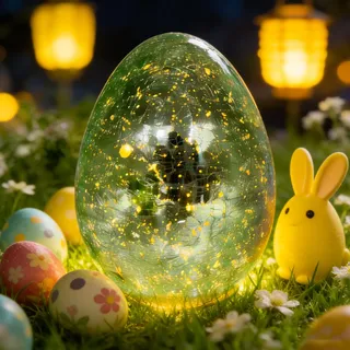 Osterdeko LED Osterei mit Timer, Deko Ostereier Glas mit LED Licht Oster Deko Innen Leuchtende Ostereier Nachtlicht Ostern Tischdeko LED Osterbeleuchtung Deko Eier Groß für Frühlingsdeko Osterdeko (A)
