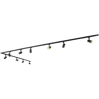 QAZQA - Modernes 1-Phasen-Schienensystem mit 10 Spots schwarz - Jeana